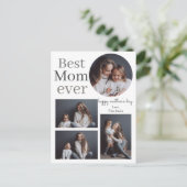 シンプルモダンエレガント母の日フォトコラージュ シーズンポストカード (スタンド正面)