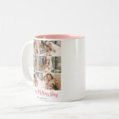 シンプルモダンエレガント母の日フォトコラージュ ツートーンマグカップ (正面左)