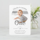 シンプルモダンエレガント生誕生会 招待状 (スタンド正面)