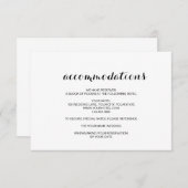 シンプルモダンエレガント結婚の宿泊カード エンクロージャーカード (正面/裏面)