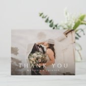 シンプルモダンエレガント結婚写真 サンキューカード (スタンド正面)