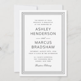 シンプルモダンエレガント結婚式招待状 招待状