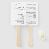 シンプルモダンエレガント結婚式 プログラム ハンドファン (正面&裏面)