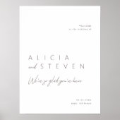 シンプルモダンエレガント結婚歓迎サイン ポスター (正面)