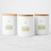 シンプルモダンエレガント緑ホワイトロゴキャンドル フードラベル (ボトル)