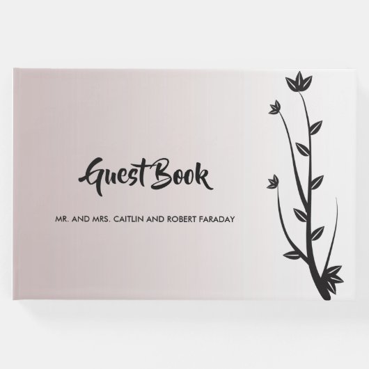 シンプルモダンエレガント葉 ゲストブック (正面)
