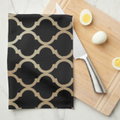 シンプルモダンエレガント金ゴールドモロッコパターン | キッチンタオル (四つ折り)