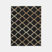 シンプルモダンエレガント金ゴールドモロッコパターン | フリースブランケット (正面)