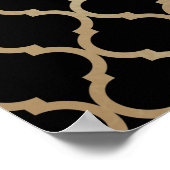 シンプルモダンエレガント金ゴールドモロッコパターン | ポスター (角)