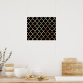 シンプルモダンエレガント金ゴールドモロッコパターン | ポスター (キッチン)