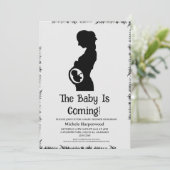 シンプルモダンエレガント黒ハロウィーン赤ちゃんシャワー 招待状 (スタンド正面)