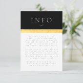 シンプルモダンエレガント2トーン黄金の情報 出欠カード (スタンド正面)