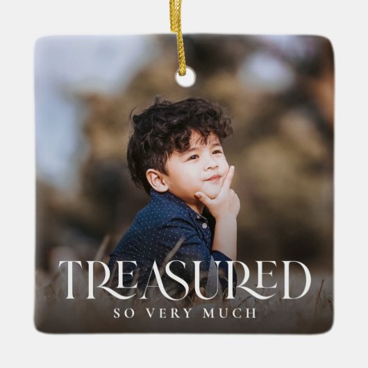 シンプルモダンエレガント2枚の写真 セラミックオーナメント (正面)