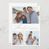 シンプルモダンエレガント3感謝してい枚の写真 シーズンカード (正面/裏面)