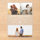 シンプルモダンエレガント3 Photo Collage結婚 s アクリル招待状 (正面)