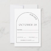 シンプルモダンエレガントArch Wedding RSVPカード (正面)