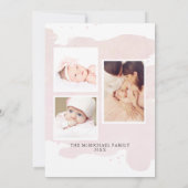 シンプルモダンエレガントBaby Girl写真のお知らせ セーブザデート (裏面)