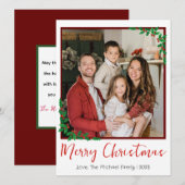 シンプルモダンエレガントChristmas family Photo シーズンカード (正面/裏面)