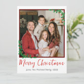 シンプルモダンエレガントChristmas family Photo シーズンカード (スタンド正面)