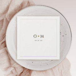 シンプルモダンエレガントClassy結婚 Monogram スタンダードカクテルナプキン