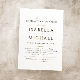 シンプルモダンエレガントClassy Luxeリハーサルディナー 招待状