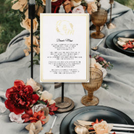 シンプルモダンエレガントGold Foil Dinner Menu 箔招待状