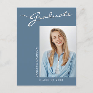 シンプルモダンエレガントGrad Photo Announcement ポストカード