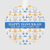 シンプルモダンエレガントHanukkah家族の写真 オーナメント (正面)
