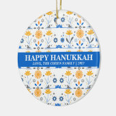 シンプルモダンエレガントHanukkah家族の写真 セラミックオーナメント (左)