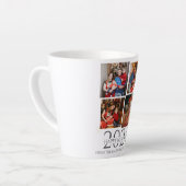 シンプルモダンエレガントHappy New Year Four Photo カフェラテマグ (左アングル)