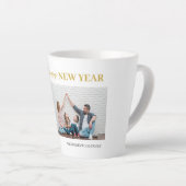 シンプルモダンエレガントHappy New Year One写真 カフェラテマグ (右アングル)