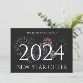 シンプルモダンエレガントHappy New Year One写真 シーズンカード (スタンド正面)