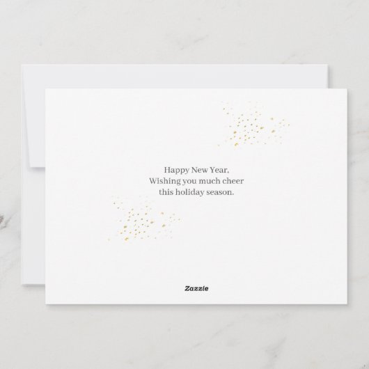 シンプルモダンエレガントHappy New Year One写真 シーズンカード (裏面)