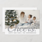 シンプルモダンエレガントHappy New Year One写真 シーズンカード (正面/裏面)