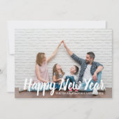 シンプルモダンエレガントHappy New Year One写真 シーズンカード (正面)