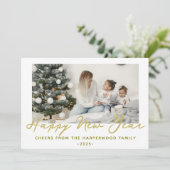 シンプルモダンエレガントHappy New Year One写真 シーズンカード (スタンド正面)