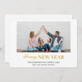 シンプルモダンエレガントHappy New Year One写真 シーズンカード (正面/裏面)