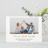 シンプルモダンエレガントHappy New Year One写真 シーズンカード (スタンド正面)