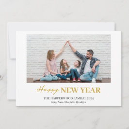 シンプルモダンエレガントHappy New Year One写真 シーズンカード