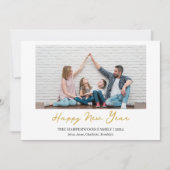 シンプルモダンエレガントHappy New Year One写真 シーズンカード (正面)