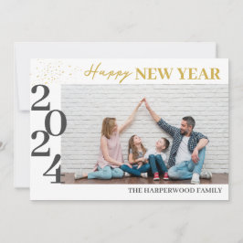 シンプルモダンエレガントHappy New Year One写真 シーズンカード