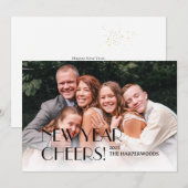 シンプルモダンエレガントHappy New Year One写真 シーズンカード (正面/裏面)