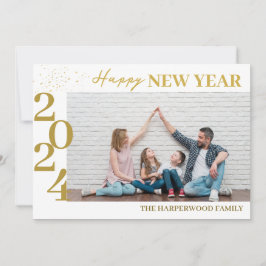 シンプルモダンエレガントHappy New Year One写真 シーズンカード