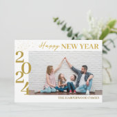 シンプルモダンエレガントHappy New Year One写真 シーズンカード (スタンド正面)