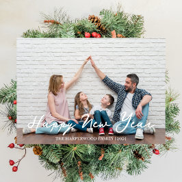 シンプルモダンエレガントHappy New Year One写真 シーズンカード