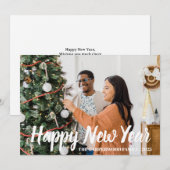 シンプルモダンエレガントHappy New Year One写真 シーズンカード (正面/裏面)