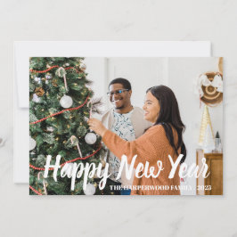 シンプルモダンエレガントHappy New Year One写真 シーズンカード