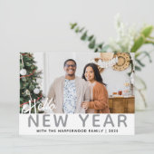 シンプルモダンエレガントHappy New Year One写真 シーズンカード (スタンド正面)