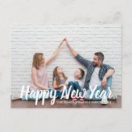 シンプルモダンエレガントHappy New Year One写真 シーズンポストカード