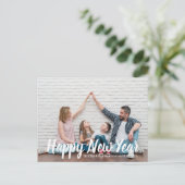 シンプルモダンエレガントHappy New Year One写真 シーズンポストカード (スタンド正面)